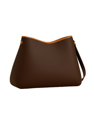 Chain Grace Hobo – Matte Coffee Brown   |  Lux Leather Women Leather Bag