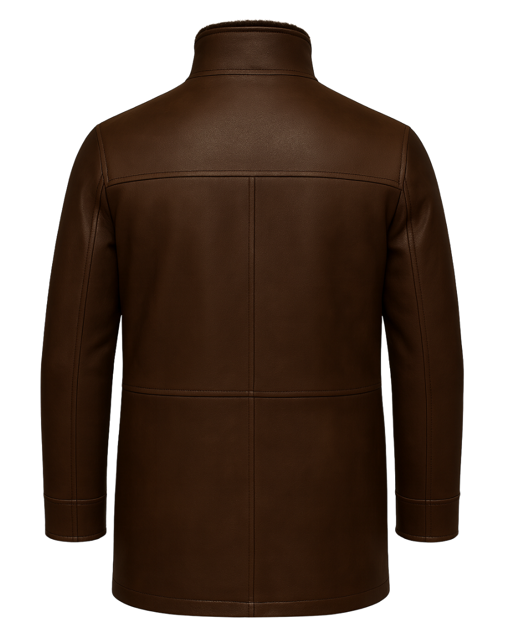 Men’s Shearling-Lined Leather Field Coat