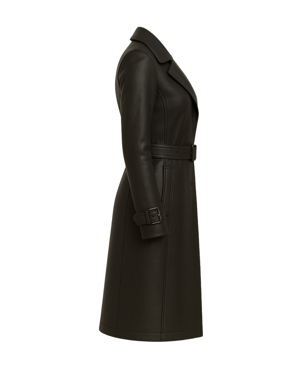 Midnight Sienna Double-Breasted Trench Coat