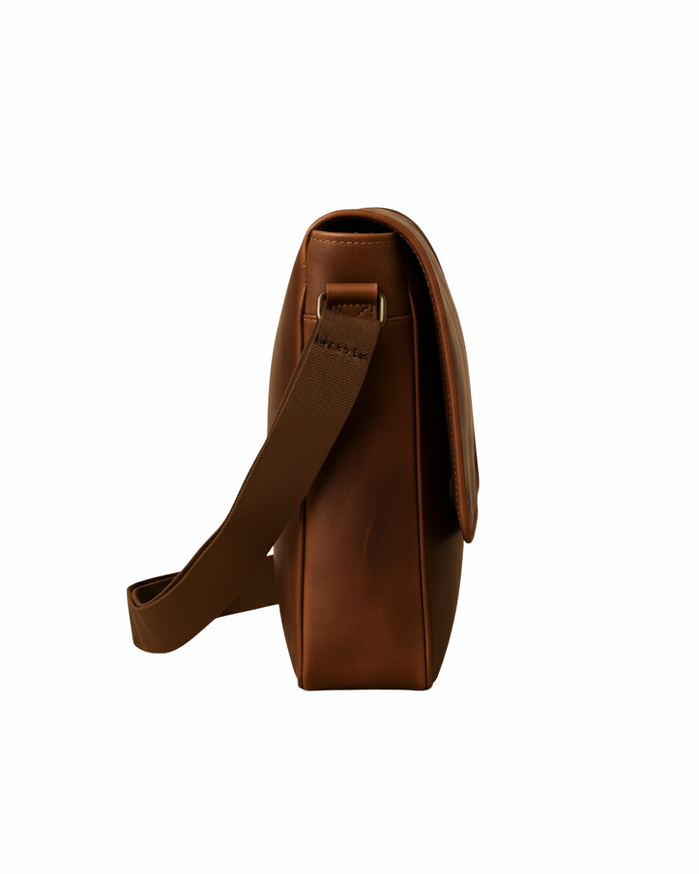 Vintage Cognac Leather Messenger Bag – Classic Cross-body Office & Travel Satchel