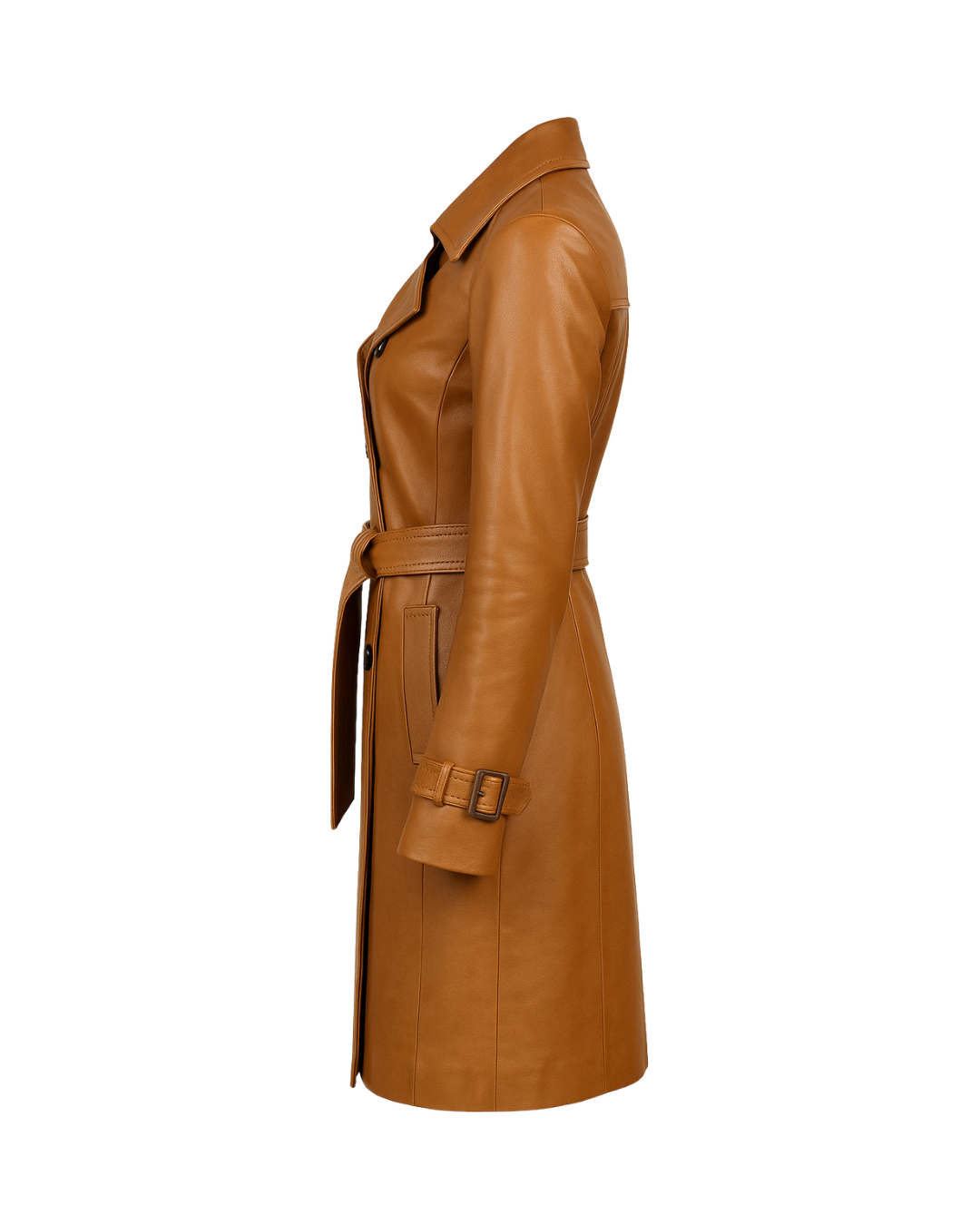 Crimson Sienna Heritage Trench – Women’s Red Lambskin Leather Coat
