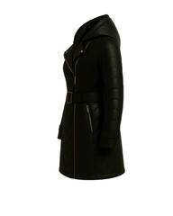 Noir Ember ¾ Leather Puffer — Black (Women)