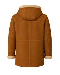 Saddlebrook Men’s Shearling-Lined Hooded Duffle Coat