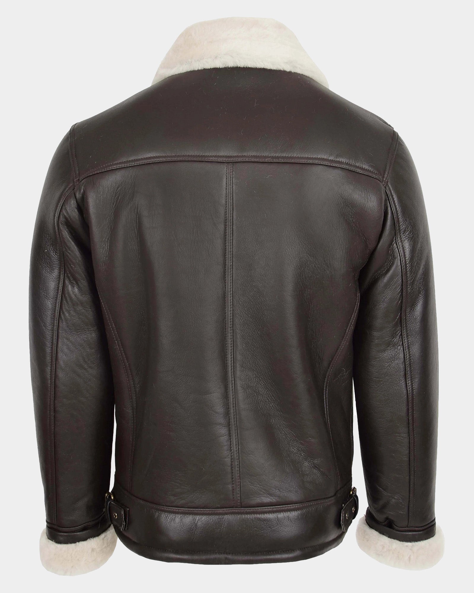 Mens Aviator Sheepskin Pilot Jacket Zenith Brown White