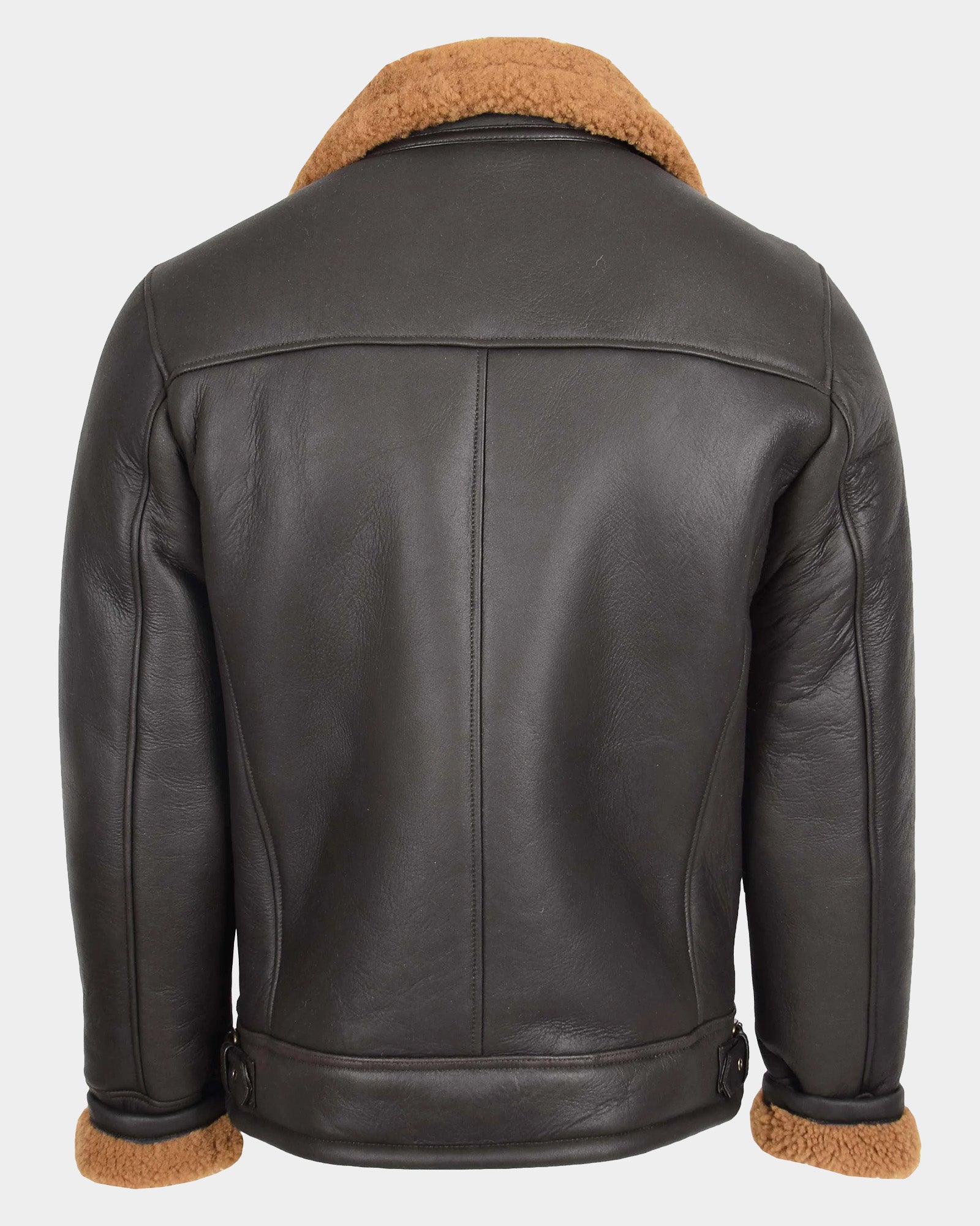 Mens Aviator Sheepskin Pilot Leather Bomber Jacket Zenith Brown Ginger