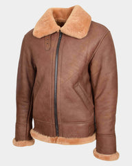 Mens B3 Sheepskin Vintage Flying Jacket Dynamo Tan
