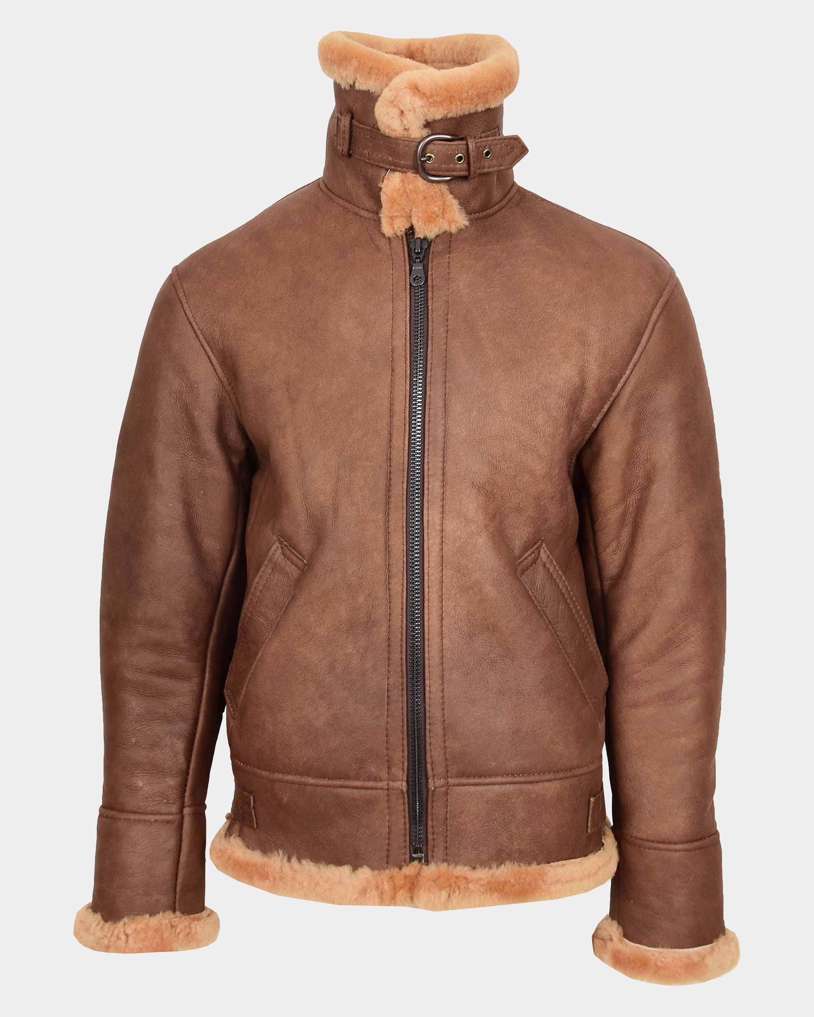 Mens B3 Sheepskin Vintage Flying Jacket Dynamo Tan
