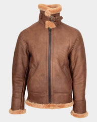 Mens B3 Sheepskin Vintage Flying Jacket Dynamo Tan