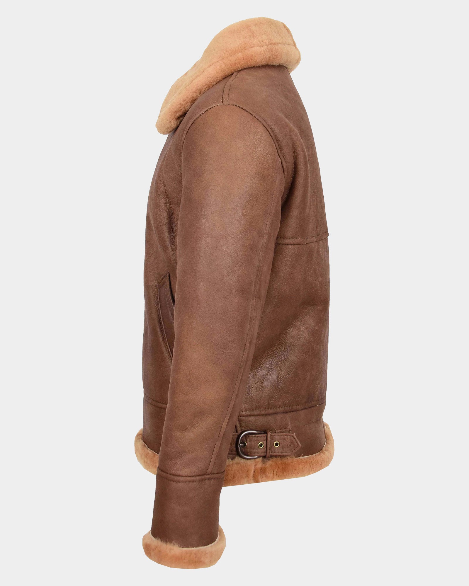 Mens B3 Sheepskin Vintage Flying Jacket Dynamo Tan
