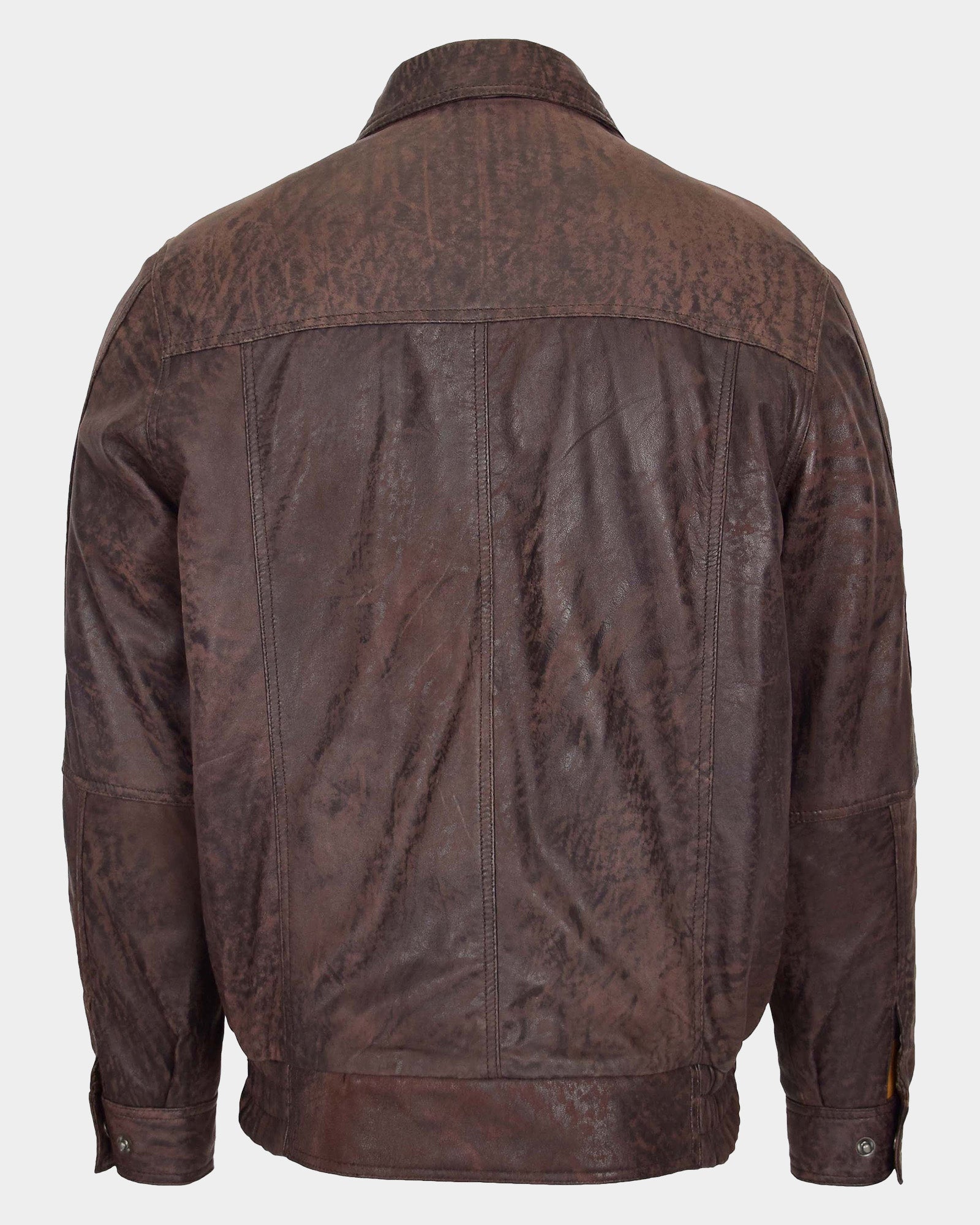 Mens Bomber Leather Jacket Classic Style Jim Zenith Brown Nubuck