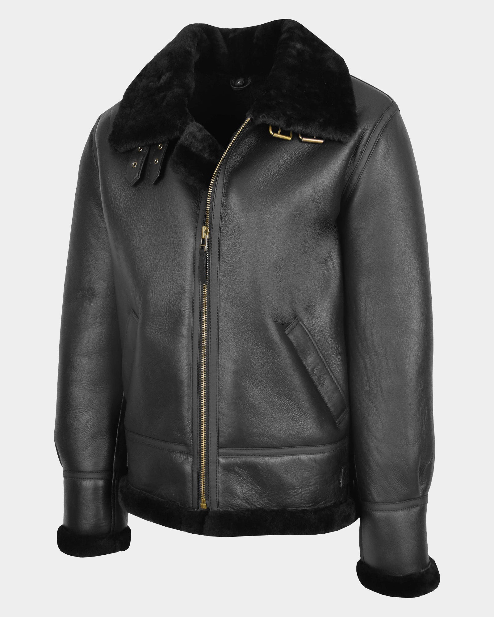 Mens Classic B3 Original Sheepskin Jacket Nova Black
