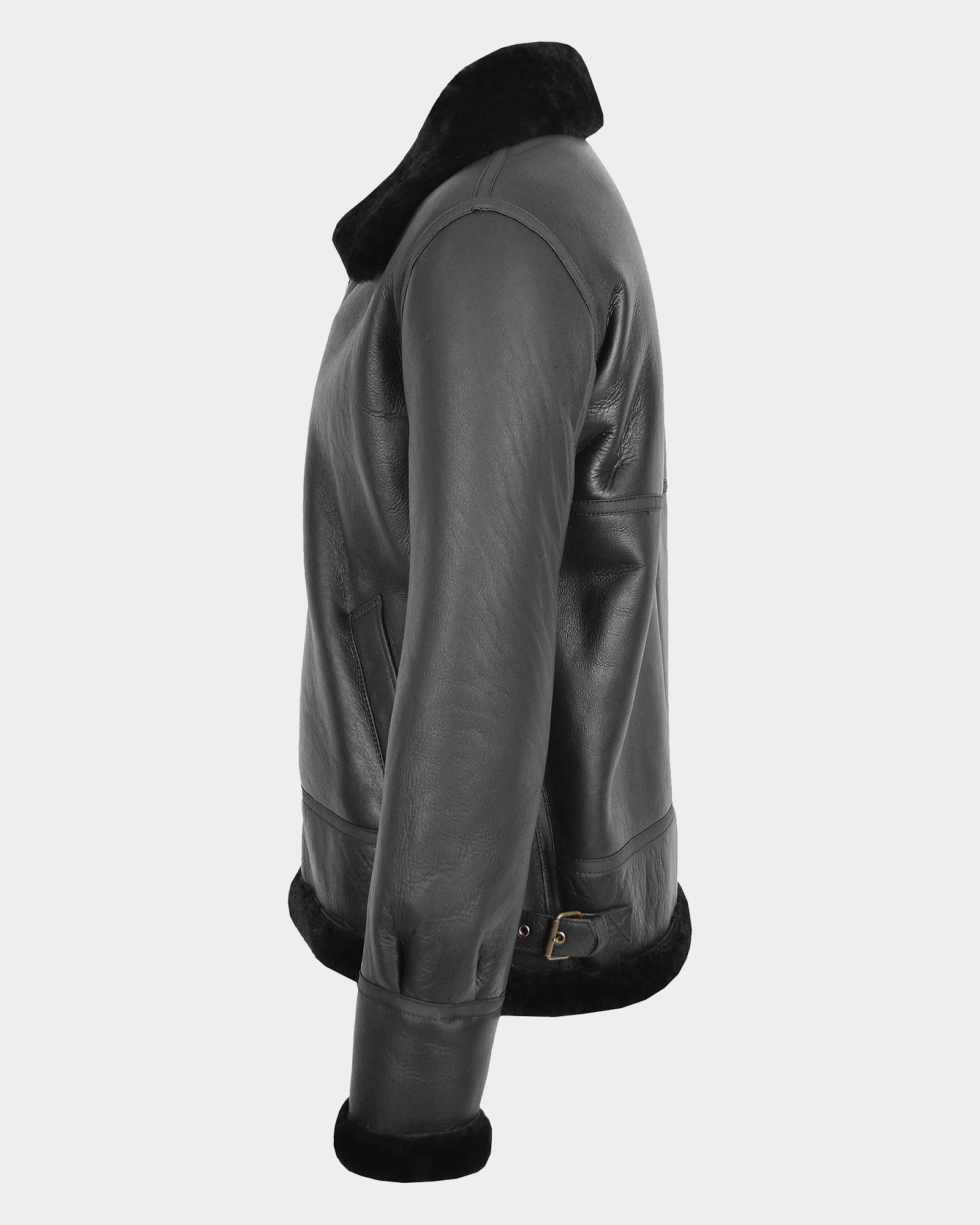 Mens Classic B3 Original Sheepskin Jacket Nova Black