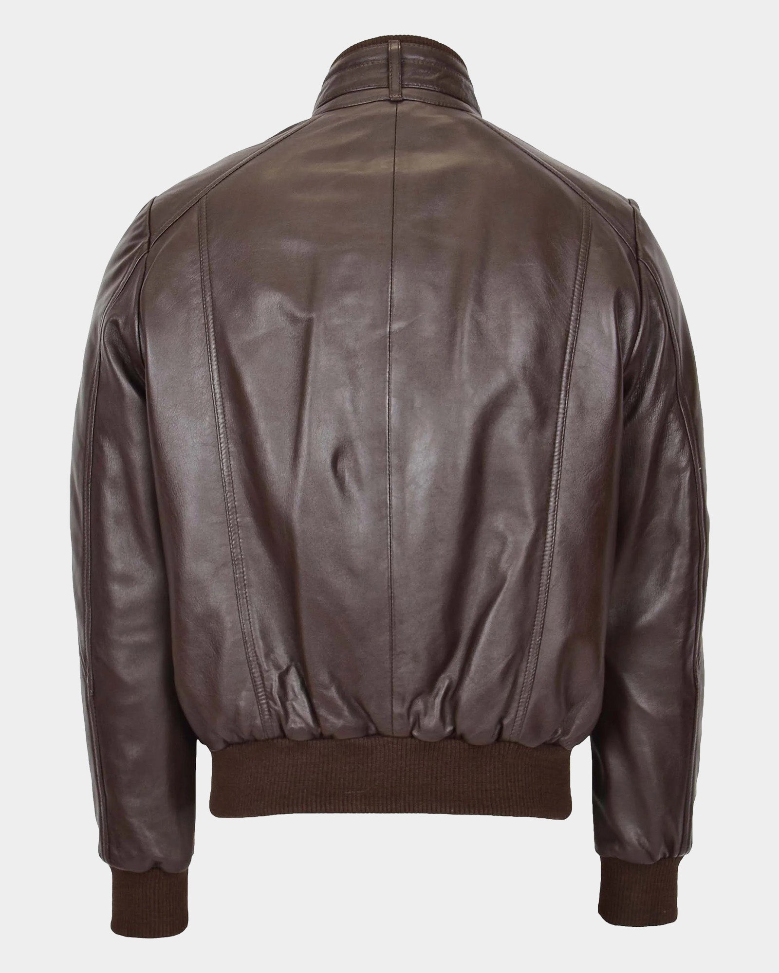 Mens Leather Bomber Flight Jacket Tom Zenith Brown