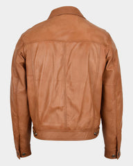 Mens Leather Lee Rider Casual Jacket Terry Dynamo Tan