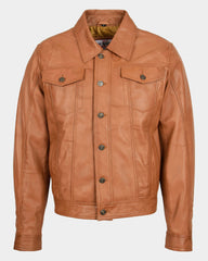 Mens Leather Lee Rider Casual Jacket Terry Dynamo Tan