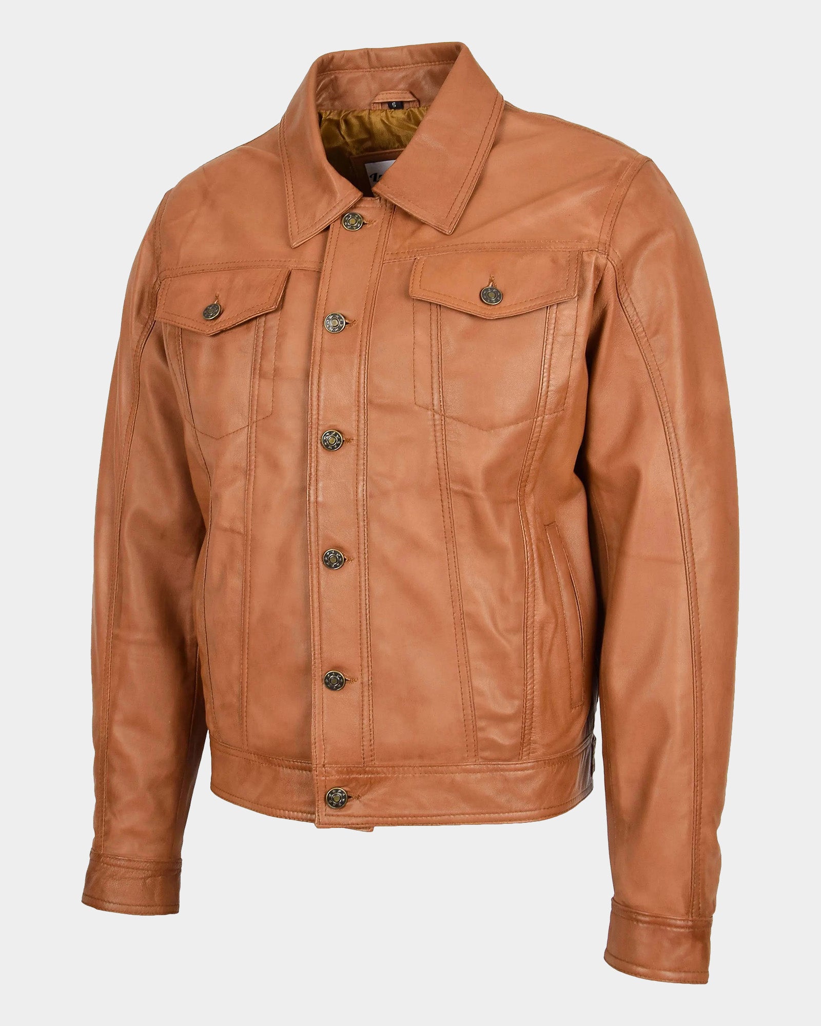 Mens Leather Lee Rider Casual Jacket Terry Dynamo Tan