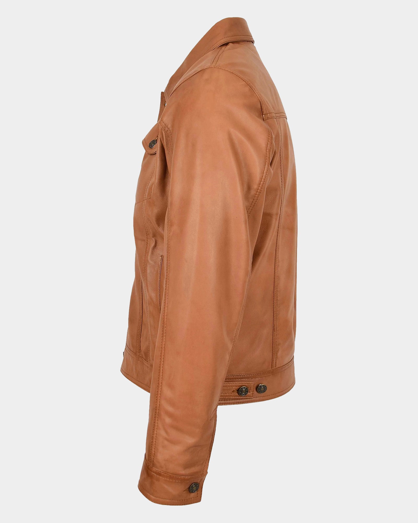 Mens Leather Lee Rider Casual Jacket Terry Dynamo Tan