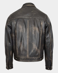Mens Leather Lee Rider Casual Jacket Terry Nova Black Two Tone