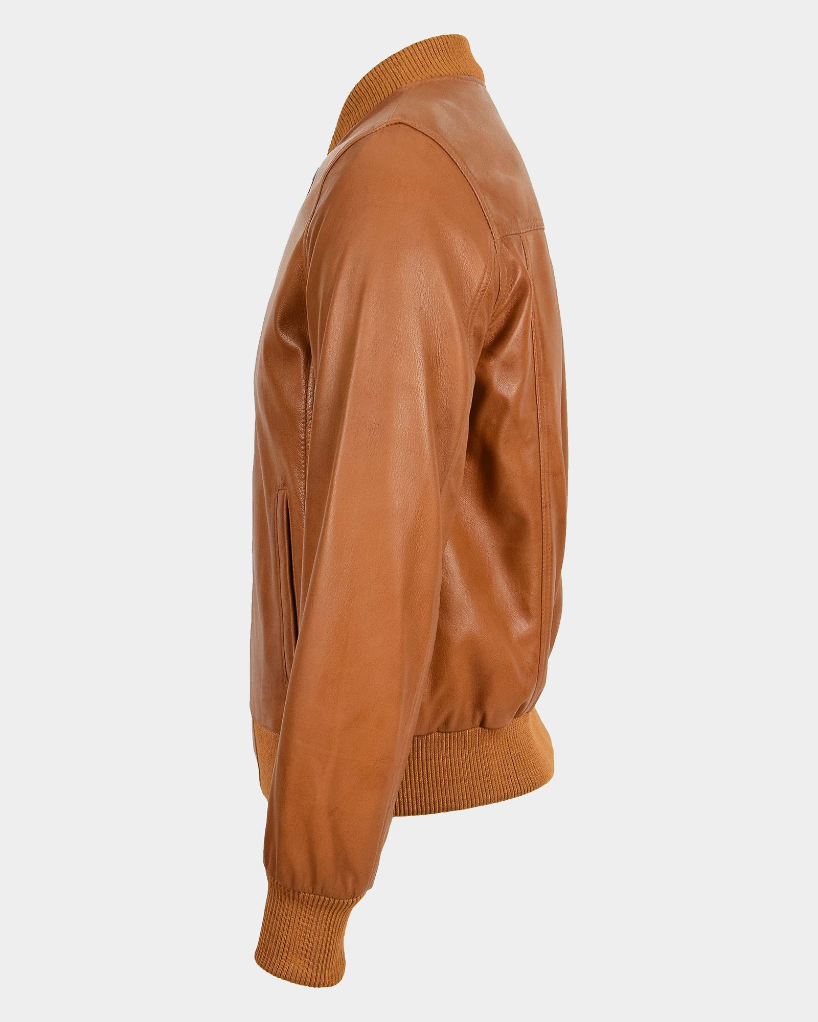 Mens Leather MA-1 Bomber Jacket Ryan Dynamo Tan