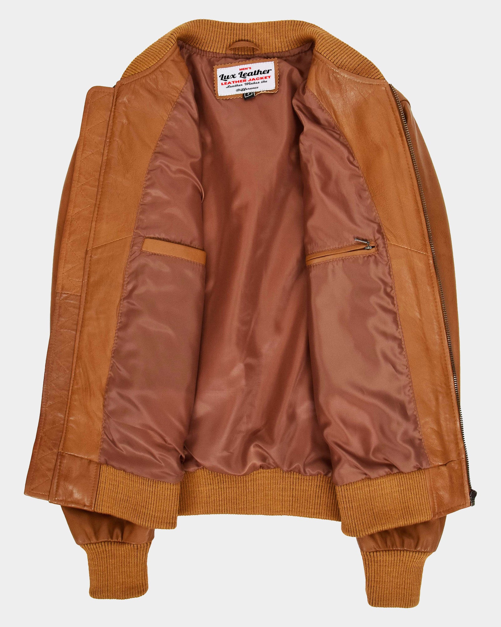 Mens Leather MA-1 Bomber Jacket Ryan Dynamo Tan