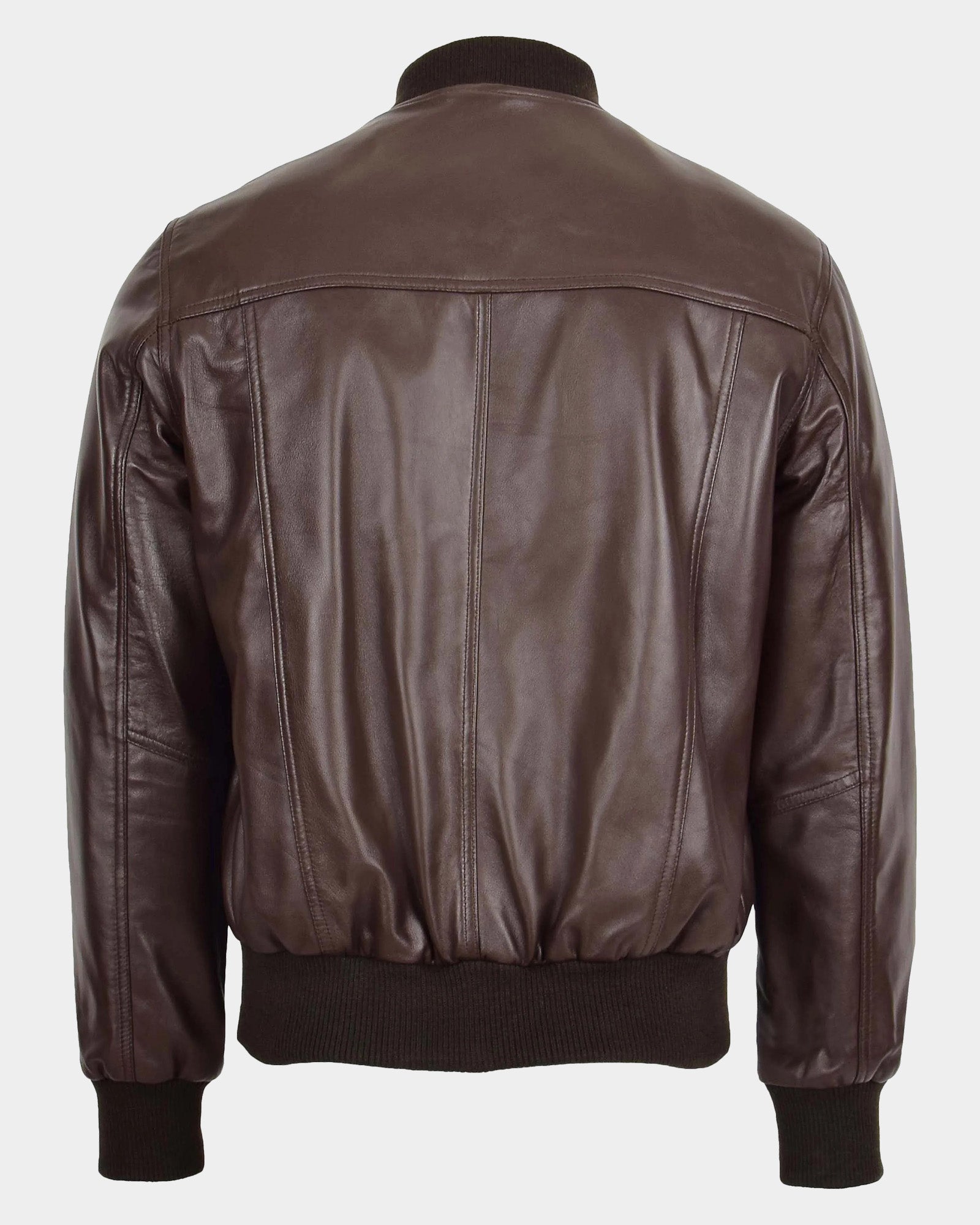 Mens Leather MA-1 Bomber Jacket Ryan Zenith Brown