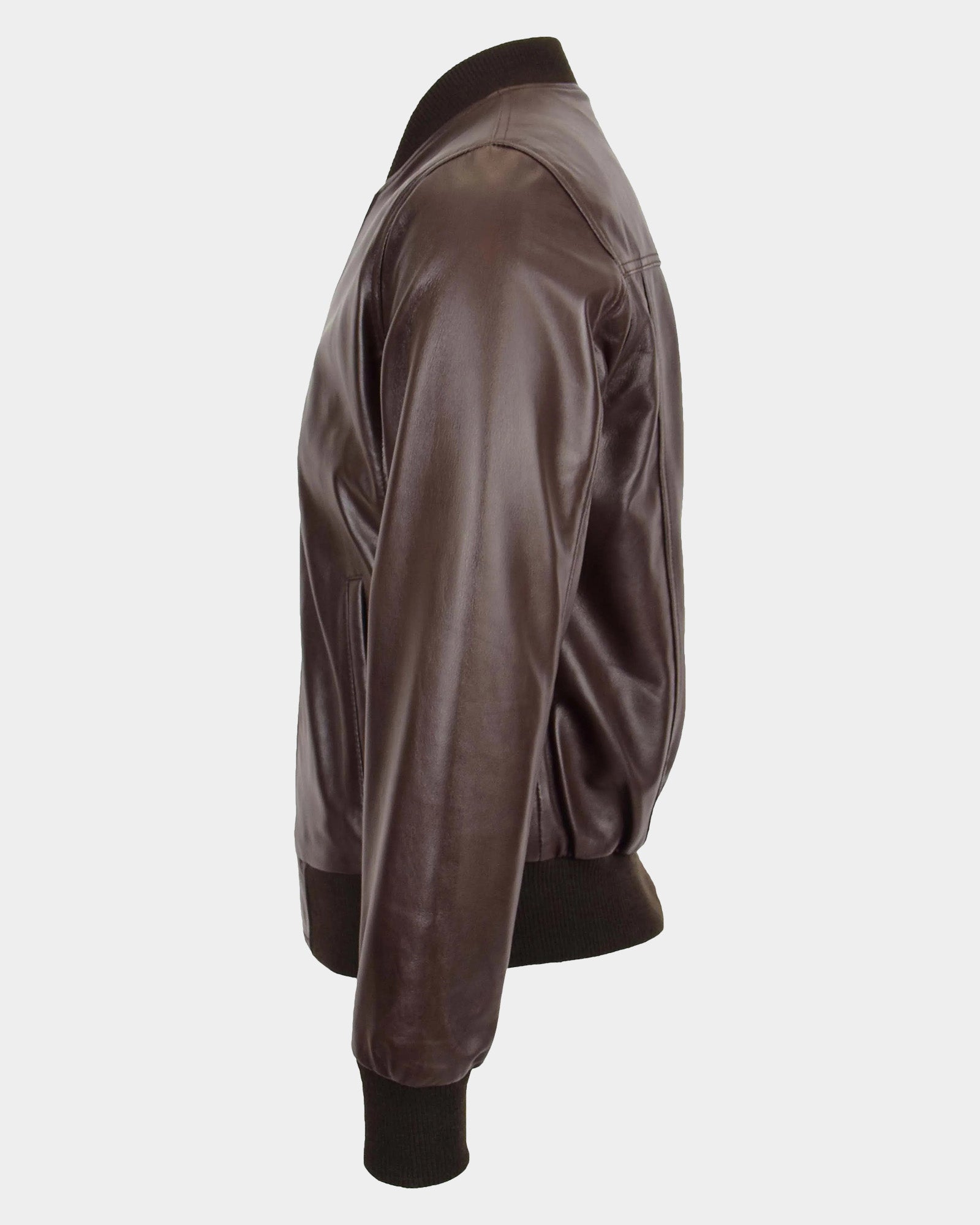 Mens Leather MA-1 Bomber Jacket Ryan Zenith Brown