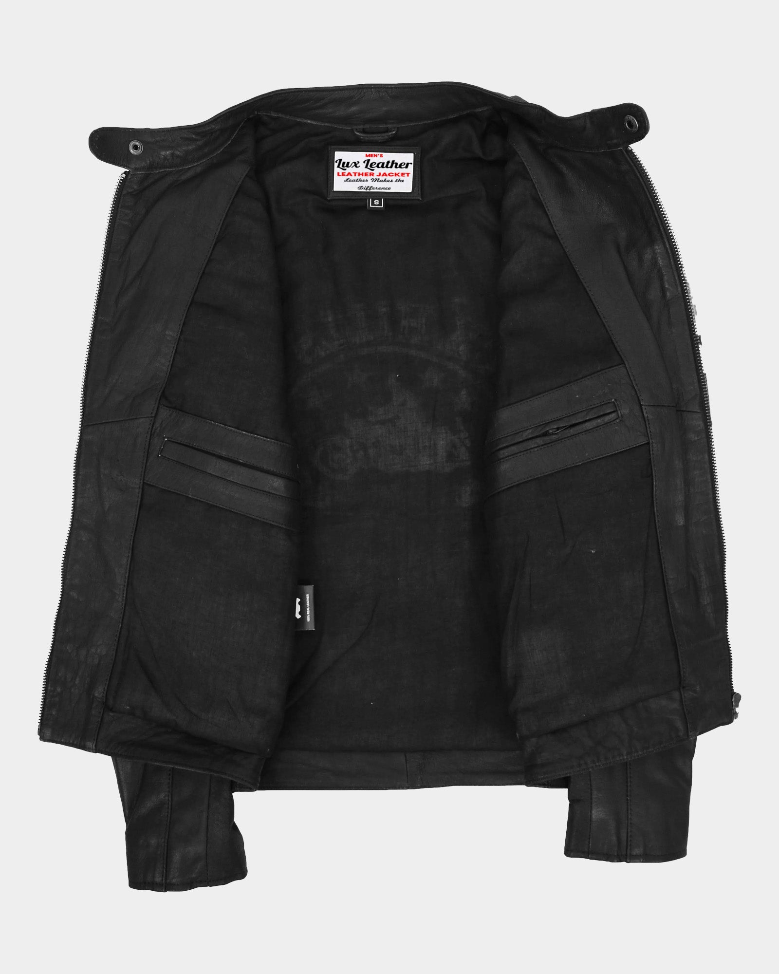 Mens Leather Racing Badges Jacket 'Black Hills' Zenith Brown