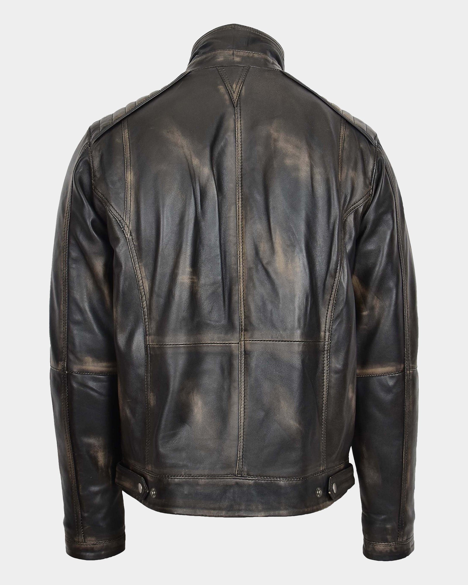 Mens Leather Urban Biker Style Jacket Hugo Paradox Rub Off
