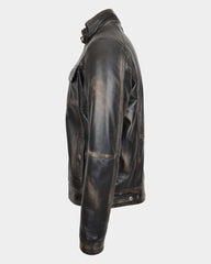 Mens Leather Urban Biker Style Jacket Hugo Paradox Rub Off