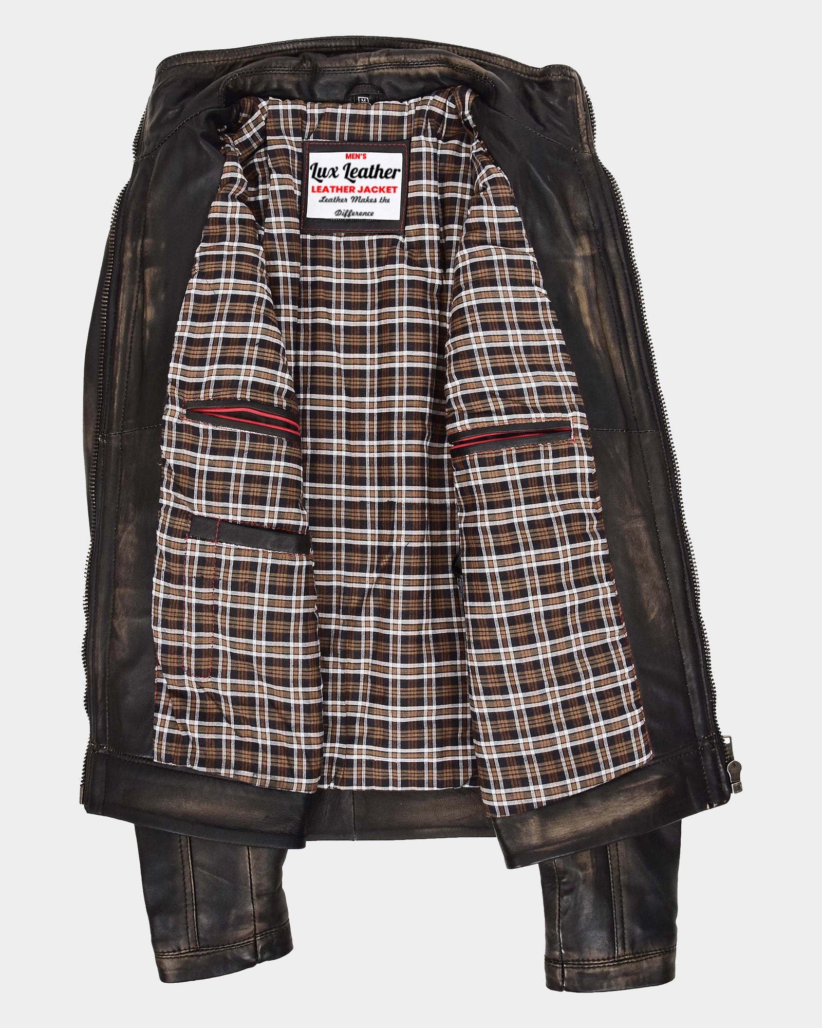 Mens Leather Urban Biker Style Jacket Hugo Paradox Rub Off