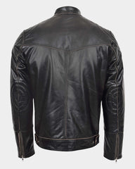 Mens Leather Vintage Biker Jacket Colin Zenith Dark Brown