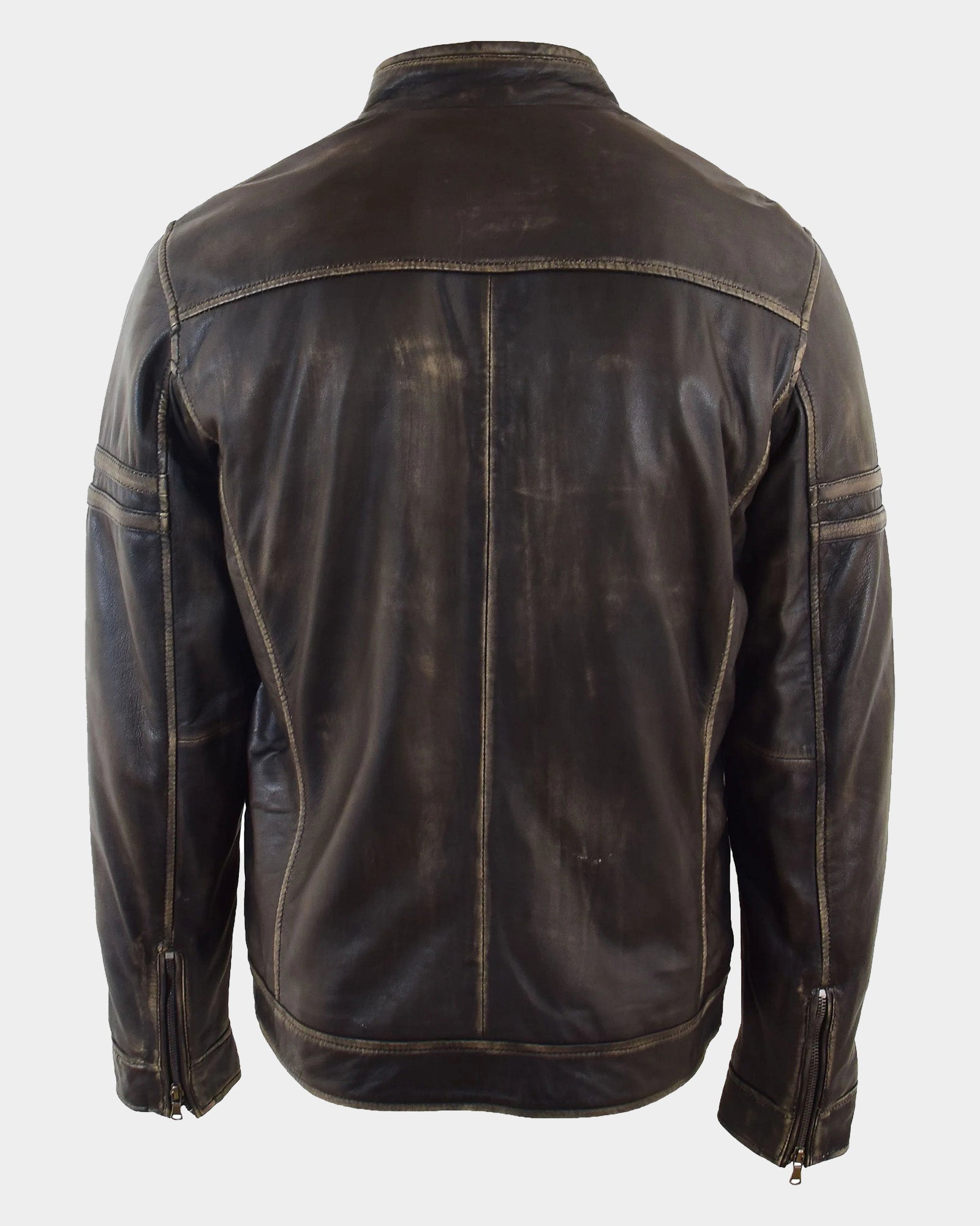 Mens Real Leather Biker Jacket Vintage Paradox Rub Off Effect RICKY