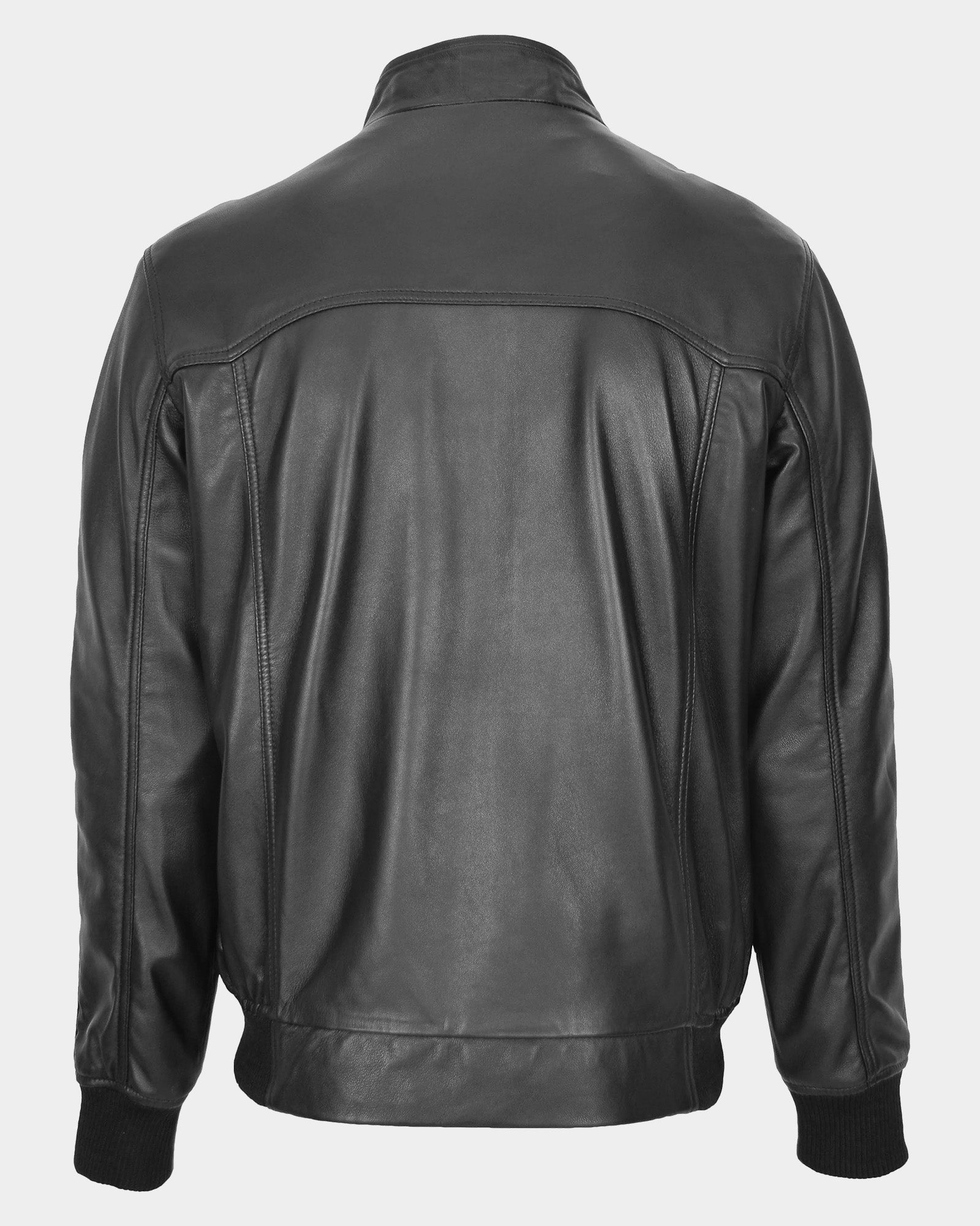 Mens Real Leather Bomber Jacket Raglan Shoulder Francis Nova Black