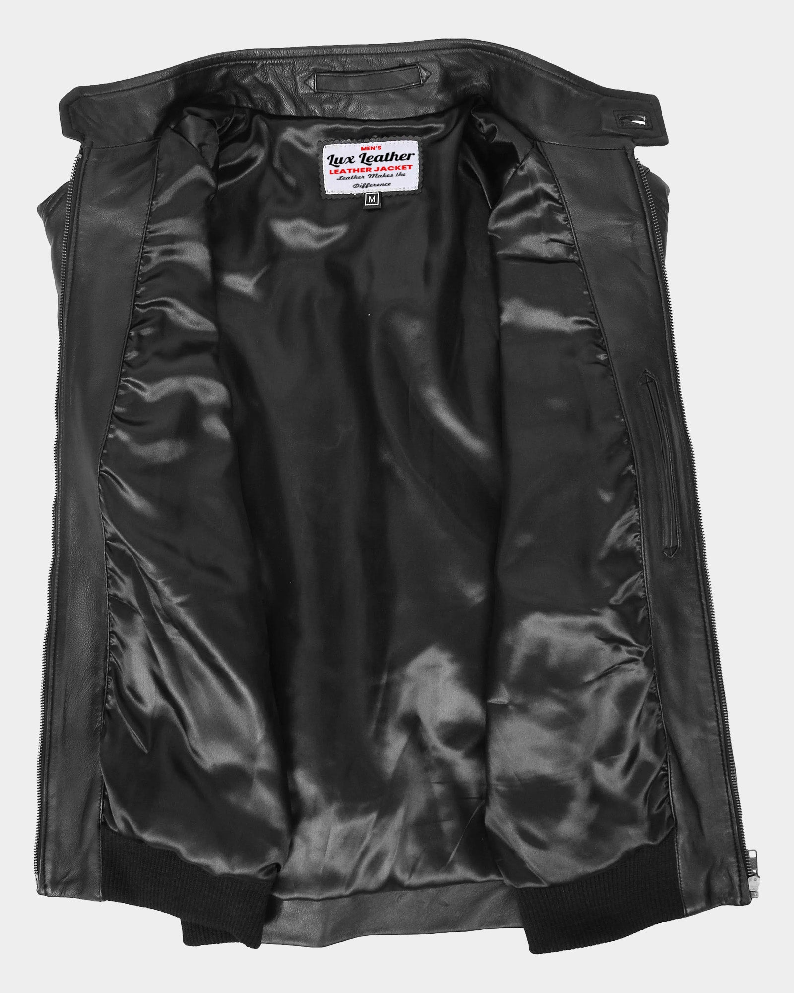 Mens Real Leather Bomber Jacket Raglan Shoulder Francis Nova Black