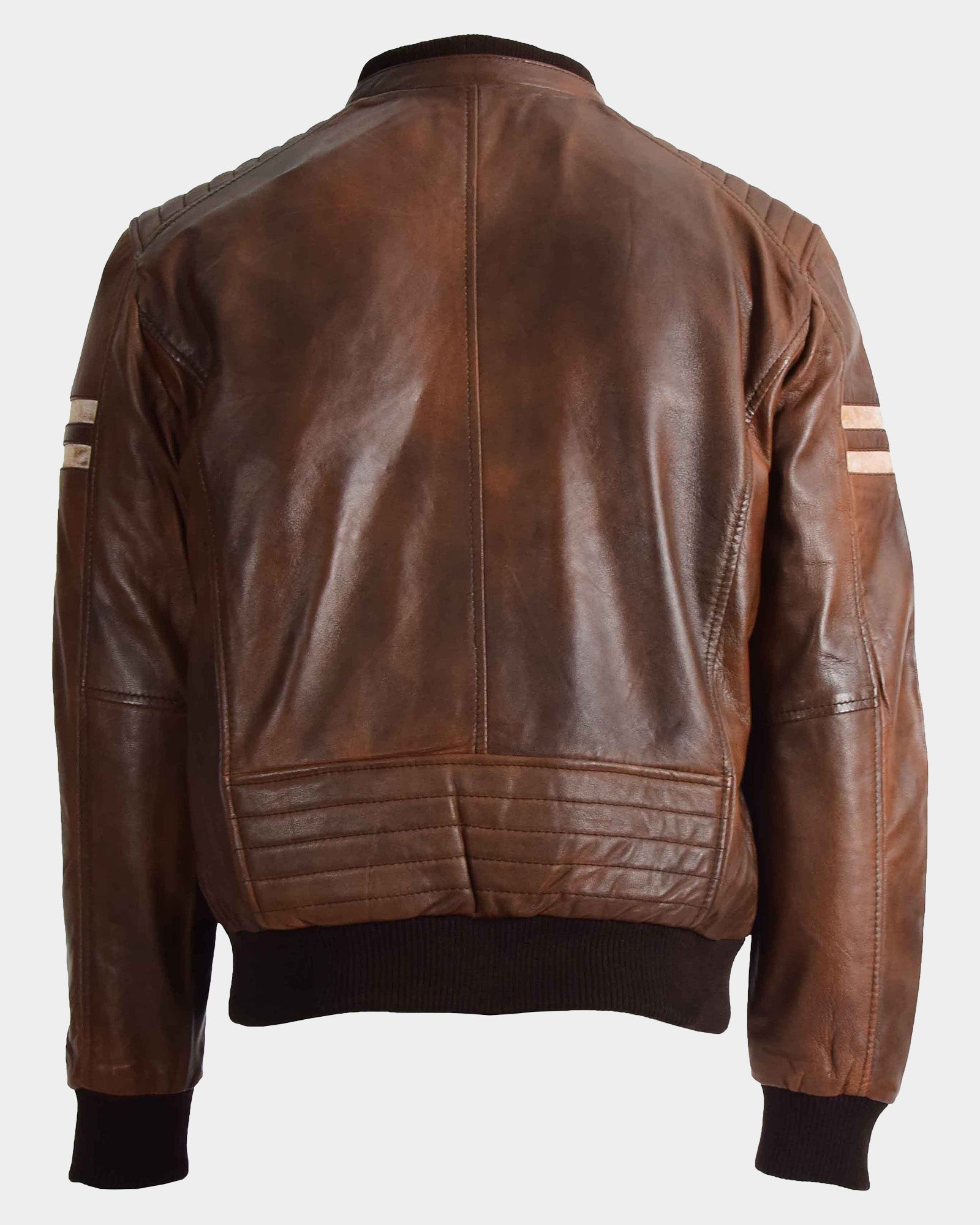 Mens Real Leather Bomber Zip up Detachable Hoodie Jacket Dallas Clestial Cognac