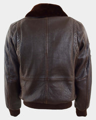 Mens Real Leather G-1 Bomber Jacket Airforce Badges FINCH Zenith Brown