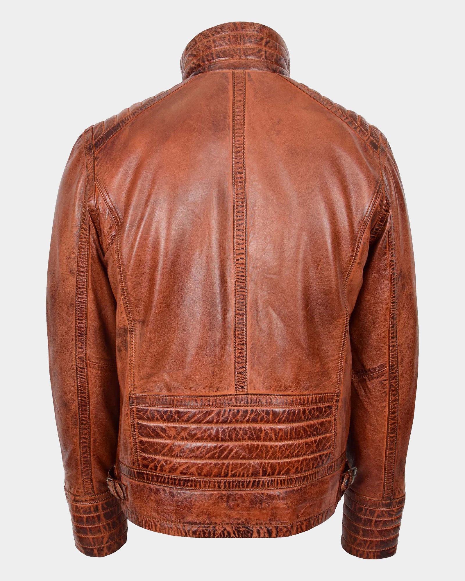 Mens Real Leather Sherpa Lined Jacket Alfie Zenith Brown