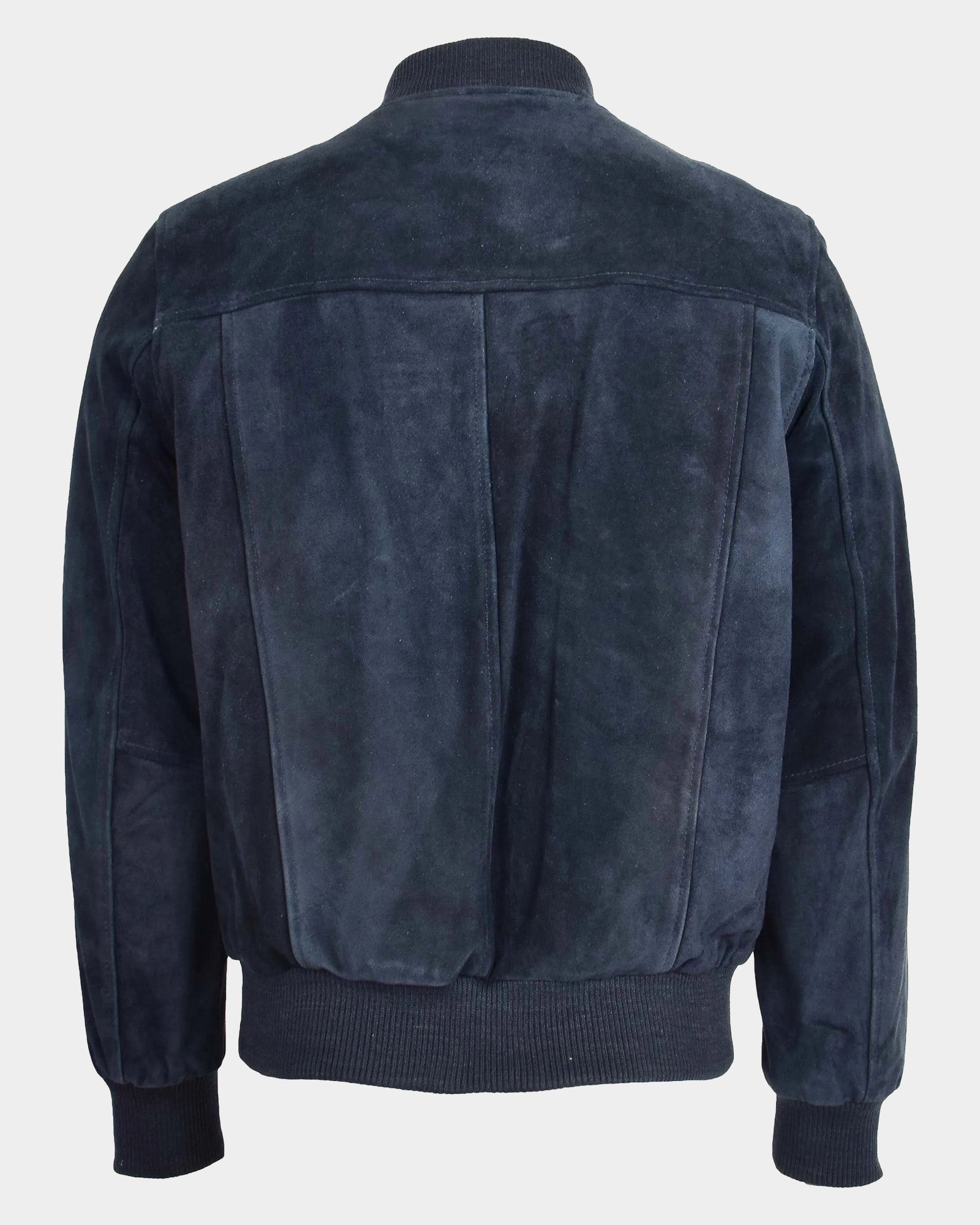 Mens Suede Bomber Varsity Jacket Reg Radiant Blue