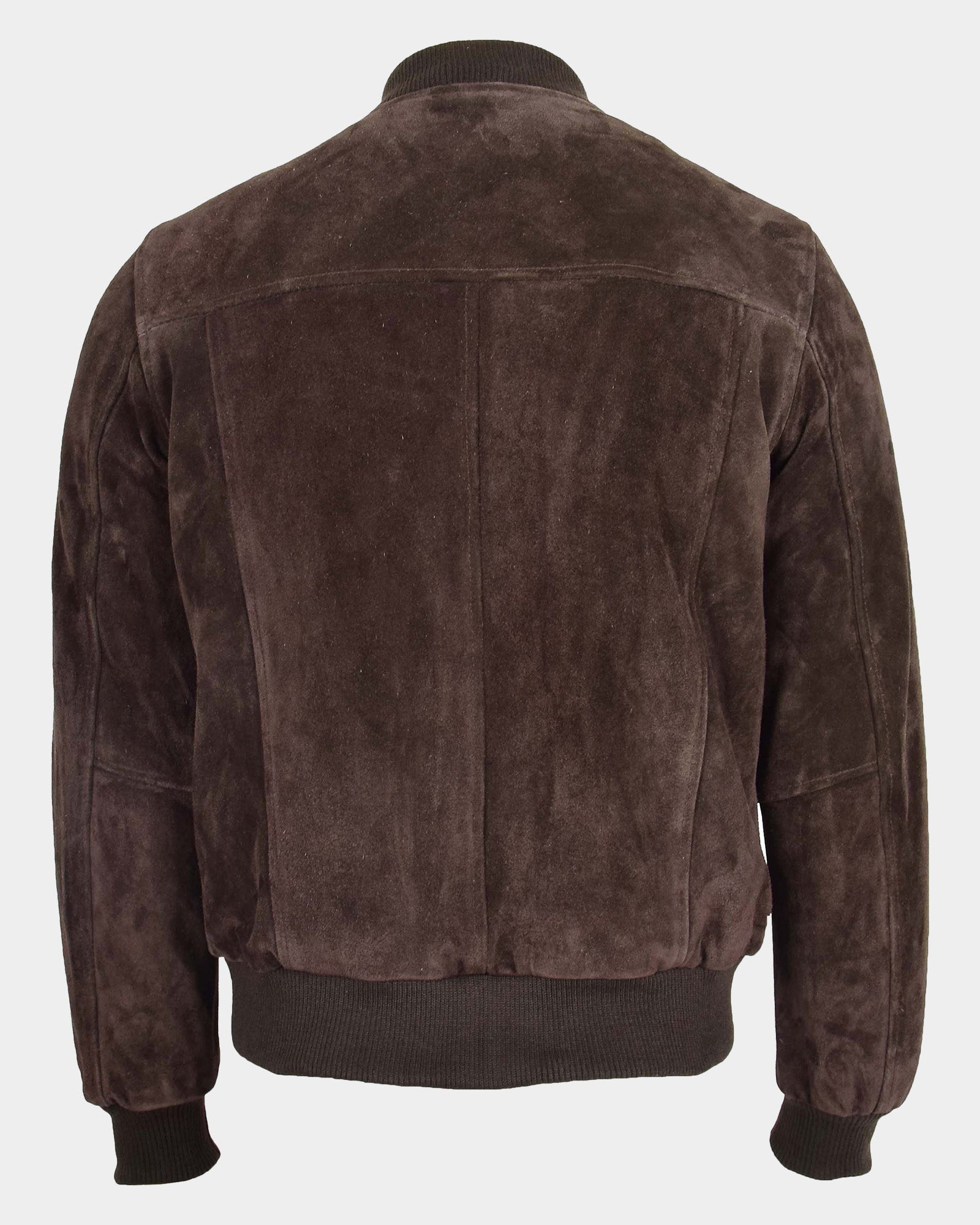 Mens Suede Bomber Varsity Jacket Reg Zenith Brown