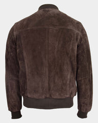 Mens Suede Bomber Varsity Jacket Reg Zenith Brown