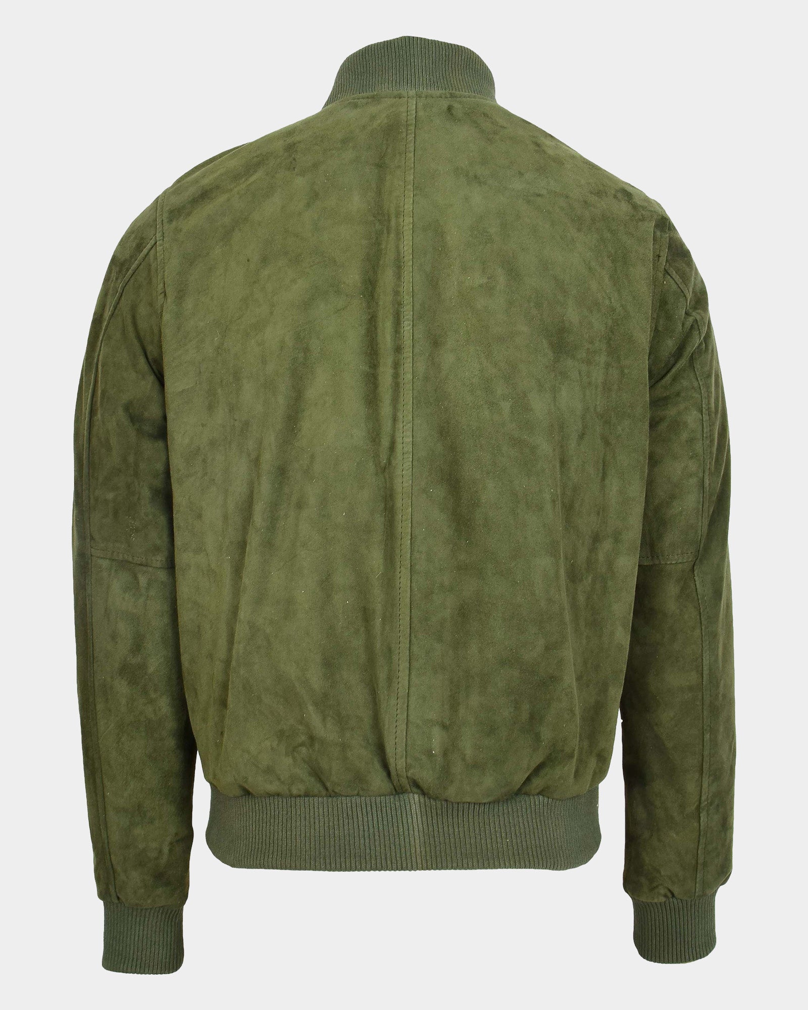 Mens Suede MA-1 Bomber Jacket Trevor Aurora Green