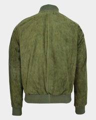 Mens Suede MA-1 Bomber Jacket Trevor Aurora Green