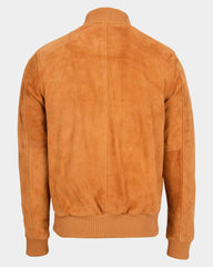 Mens Suede MA-1 Bomber Jacket Trevor Dynamo Tan