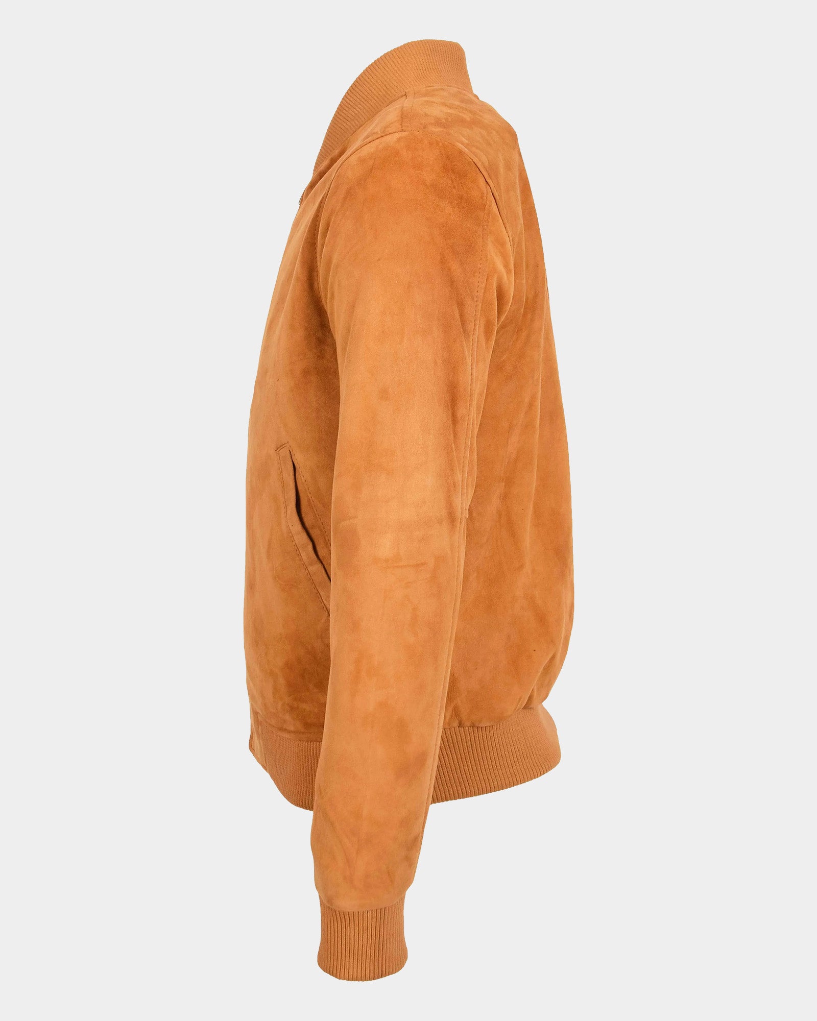 Mens Suede MA-1 Bomber Jacket Trevor Dynamo Tan
