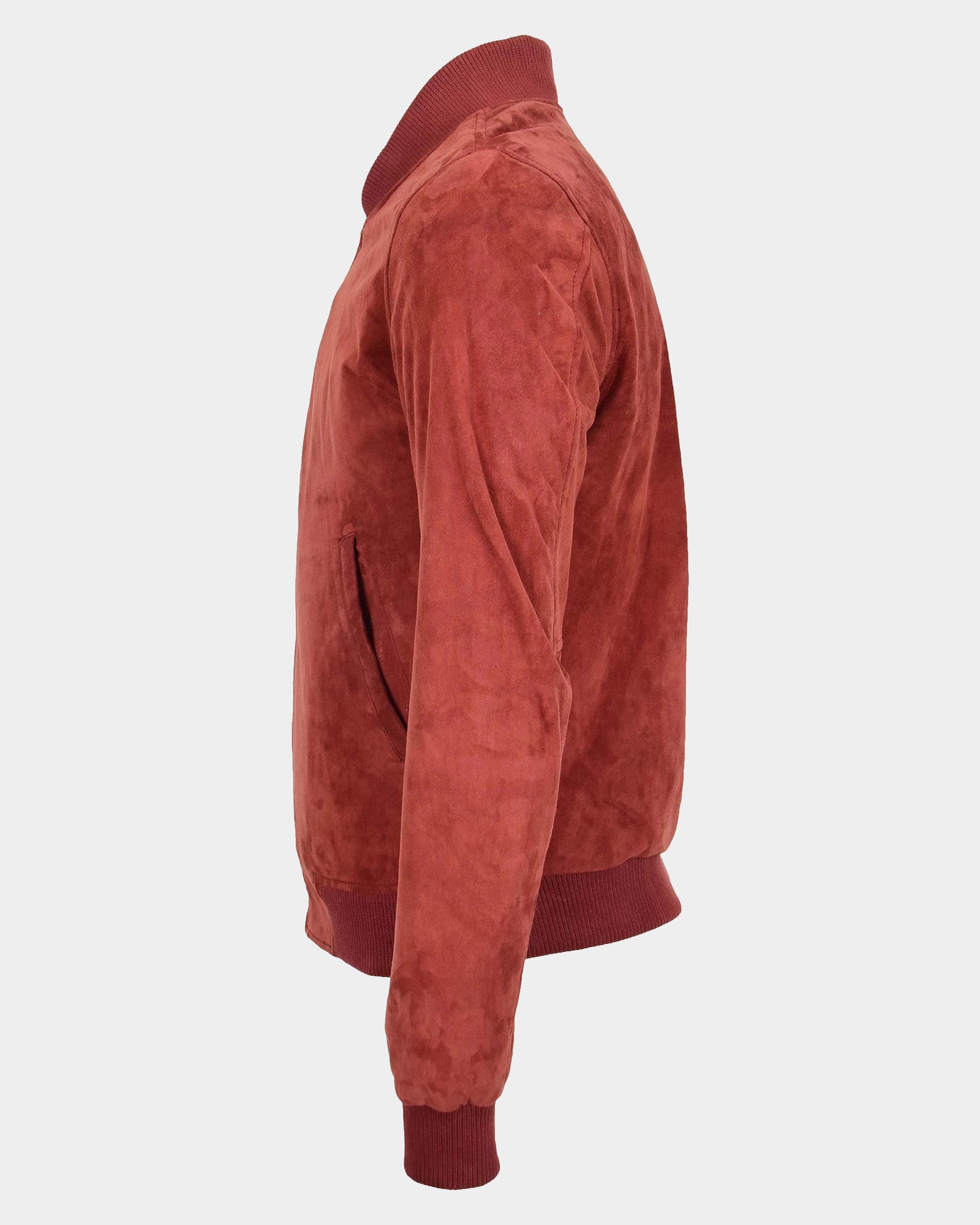 Mens Suede MA-1 Bomber Jacket Trevor Ignite Red