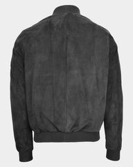 Mens Suede MA-1 Bomber Jacket Trevor Nova Black