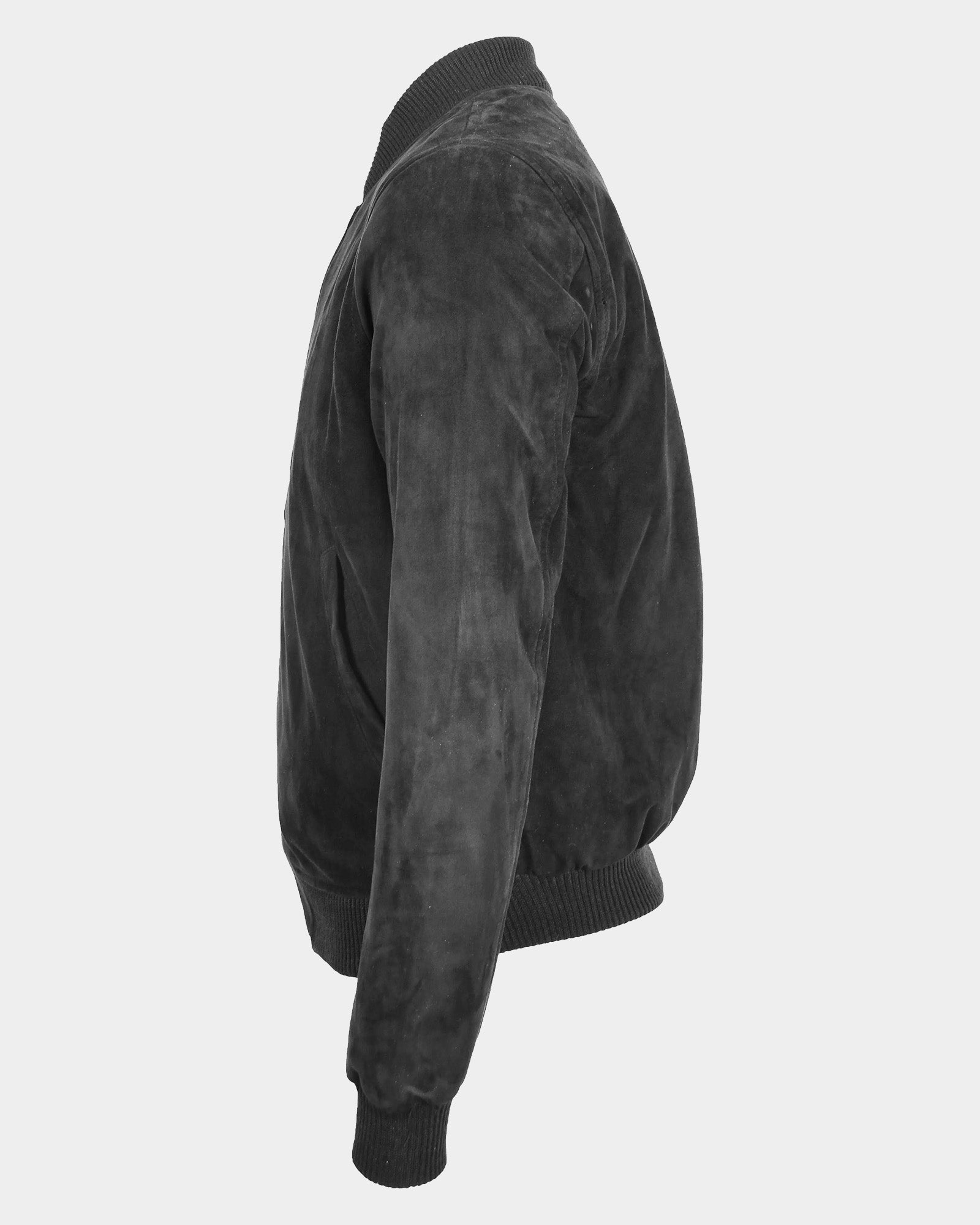 Mens Suede MA-1 Bomber Jacket Trevor Nova Black