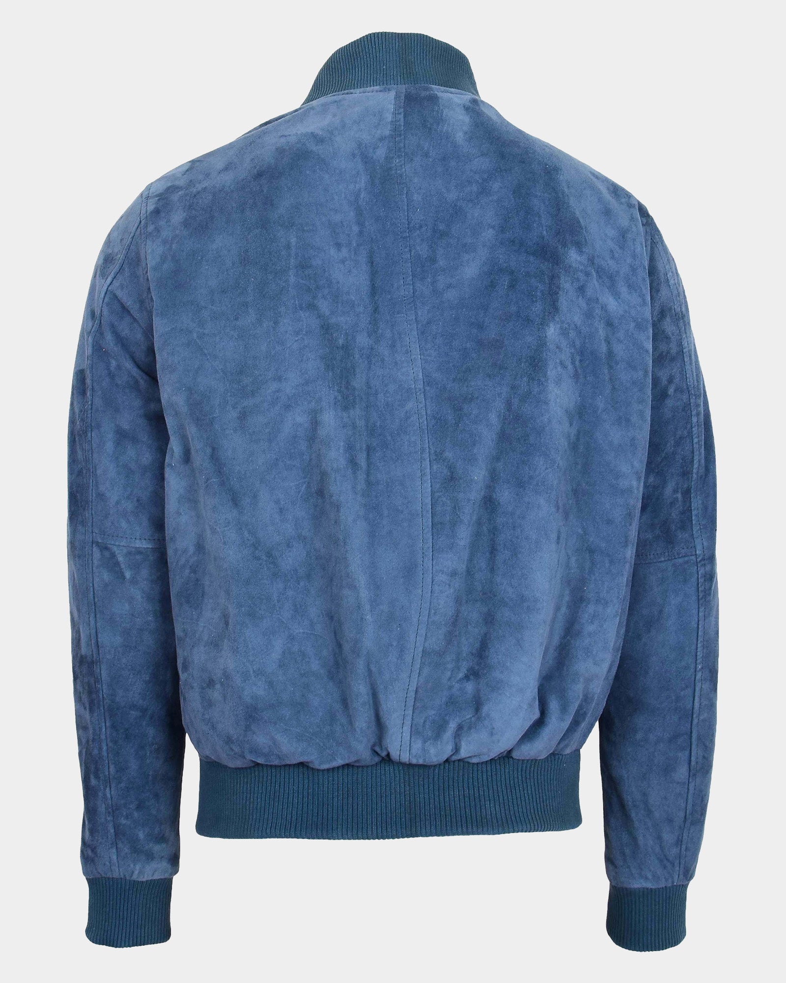 Mens Suede MA-1 Bomber Jacket Trevor Radiant Blue