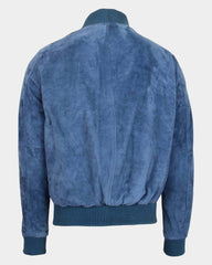 Mens Suede MA-1 Bomber Jacket Trevor Radiant Blue