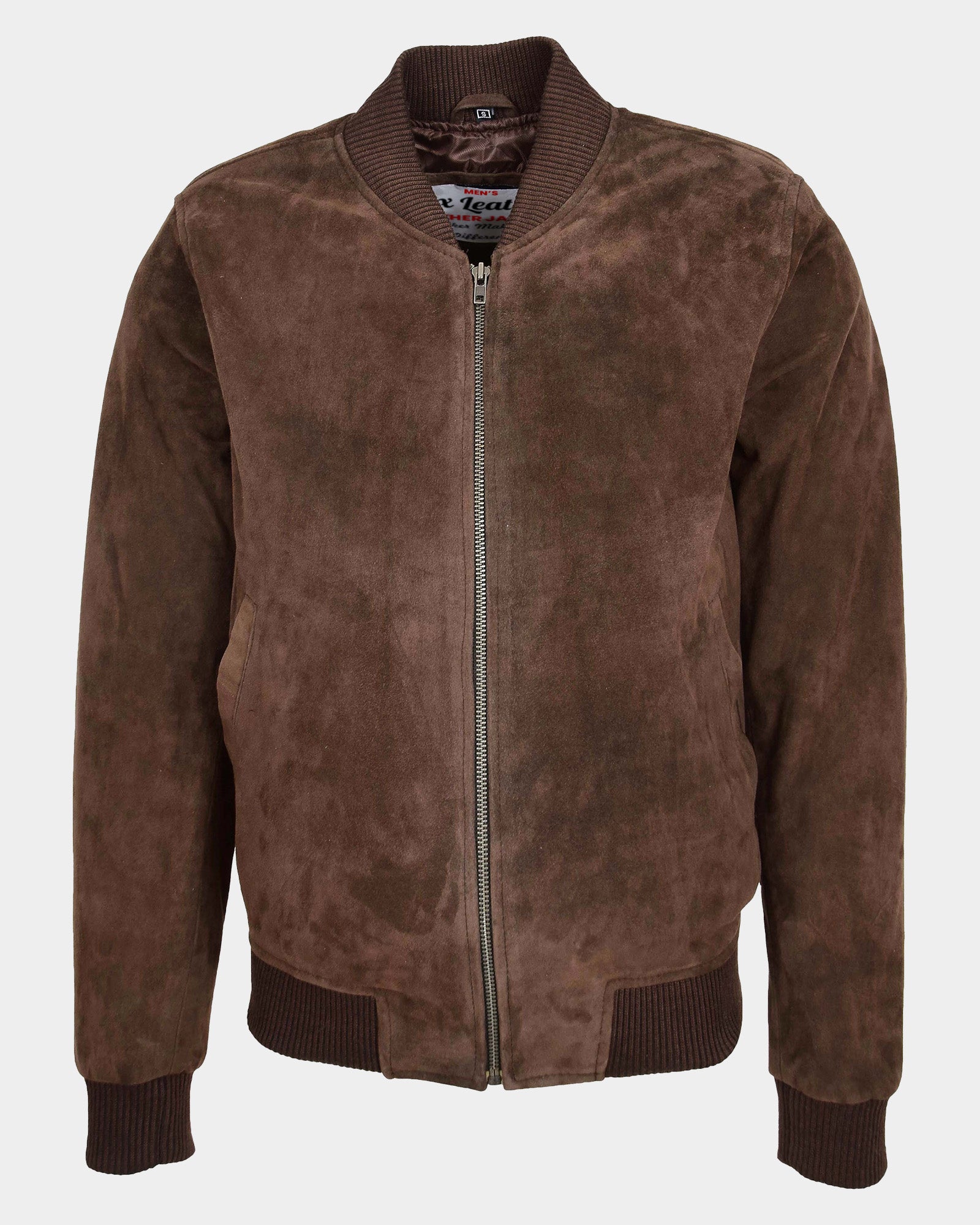 Mens Suede MA-1 Bomber Jacket Trevor Zenith Brown